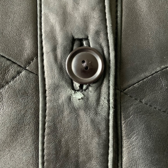 Vintage Vera Pelle Italian Real Genuine Leather Warm Jacket size M - Picture 10 of 15